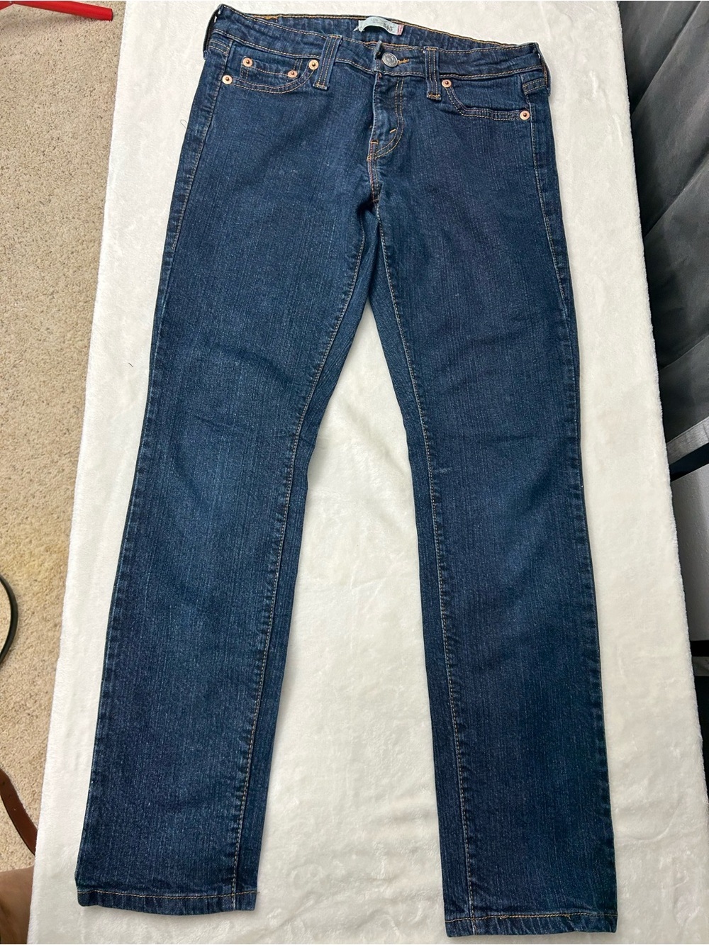 Levi's Women's 545 Low Skinny Jeans in Dark Blue Denim Size 8